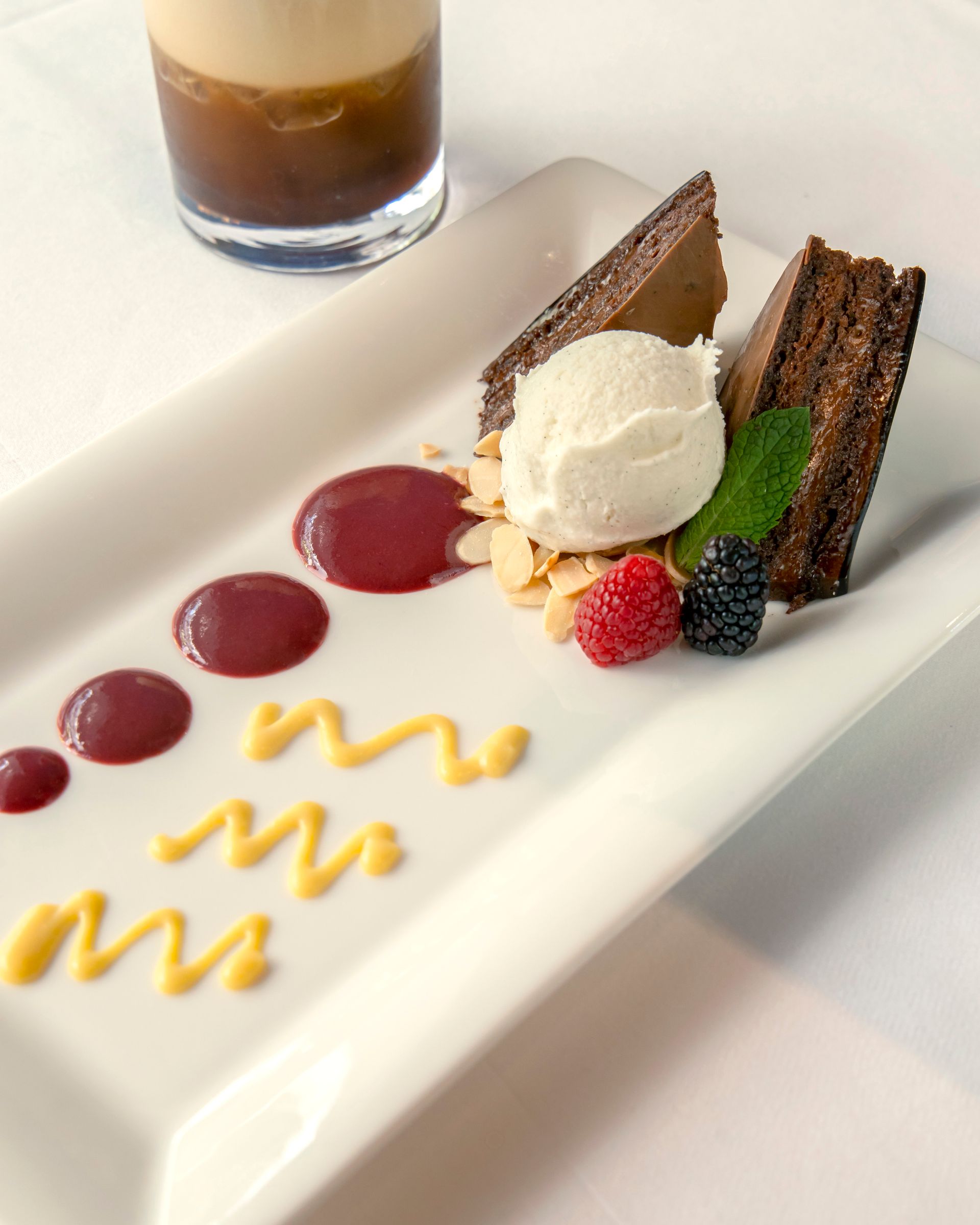 pastel de chocolate de restaurantes Azul