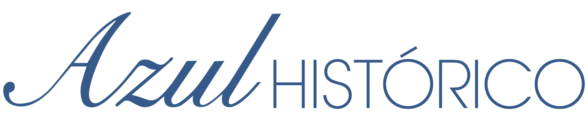 Logotipo de Azul Histórico en letras azules