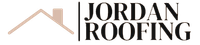 Jordan Roofing logo with tan roof icon and black text on a white background