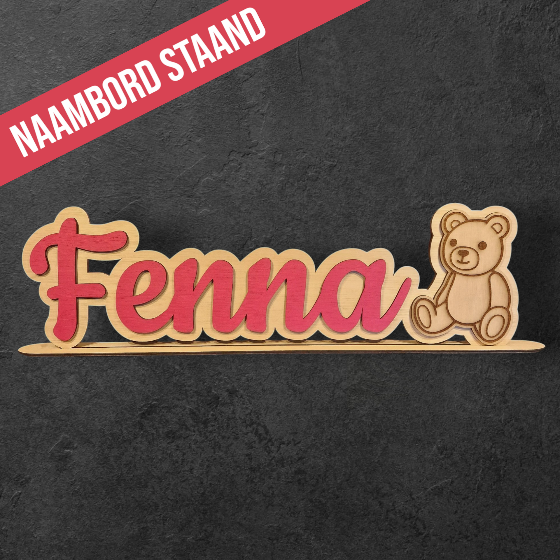 Naambordje staand