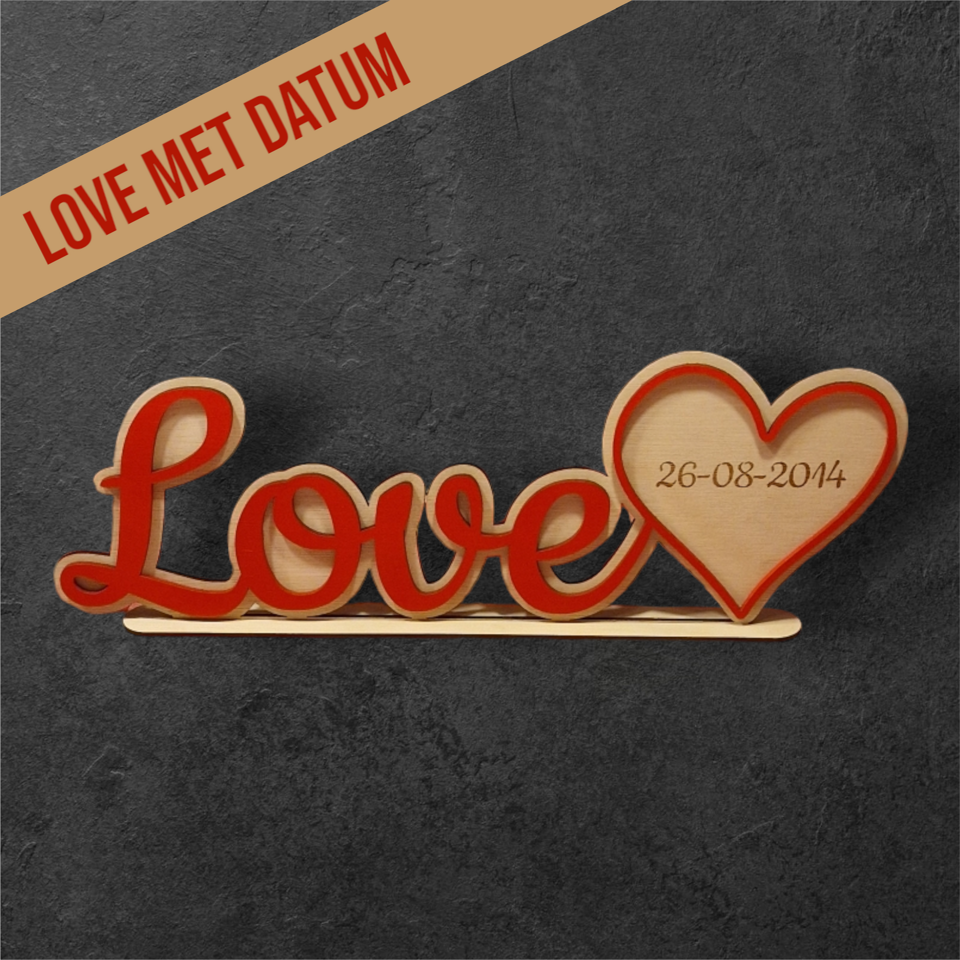 Love sign met datum