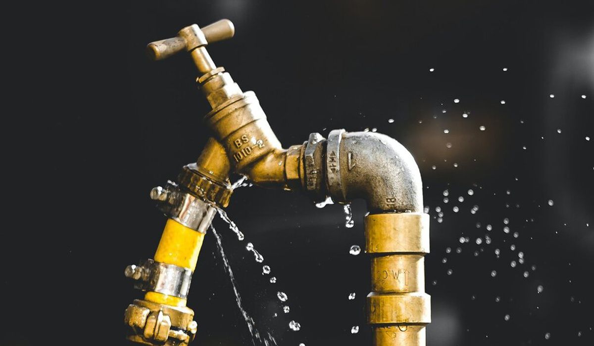 water leak from a faucet