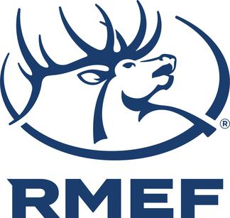 RMEF logo with blue elk head and antlers above bold blue letters