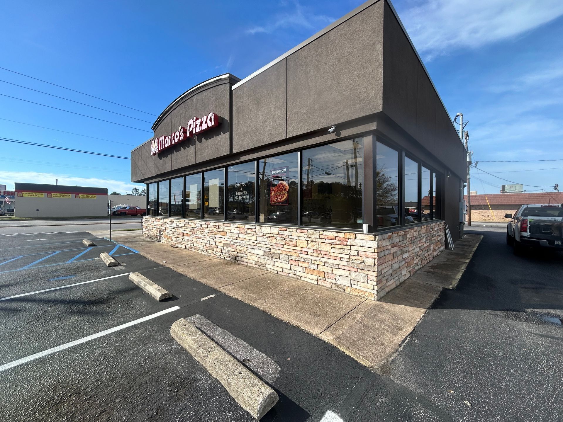 commercial building before tint