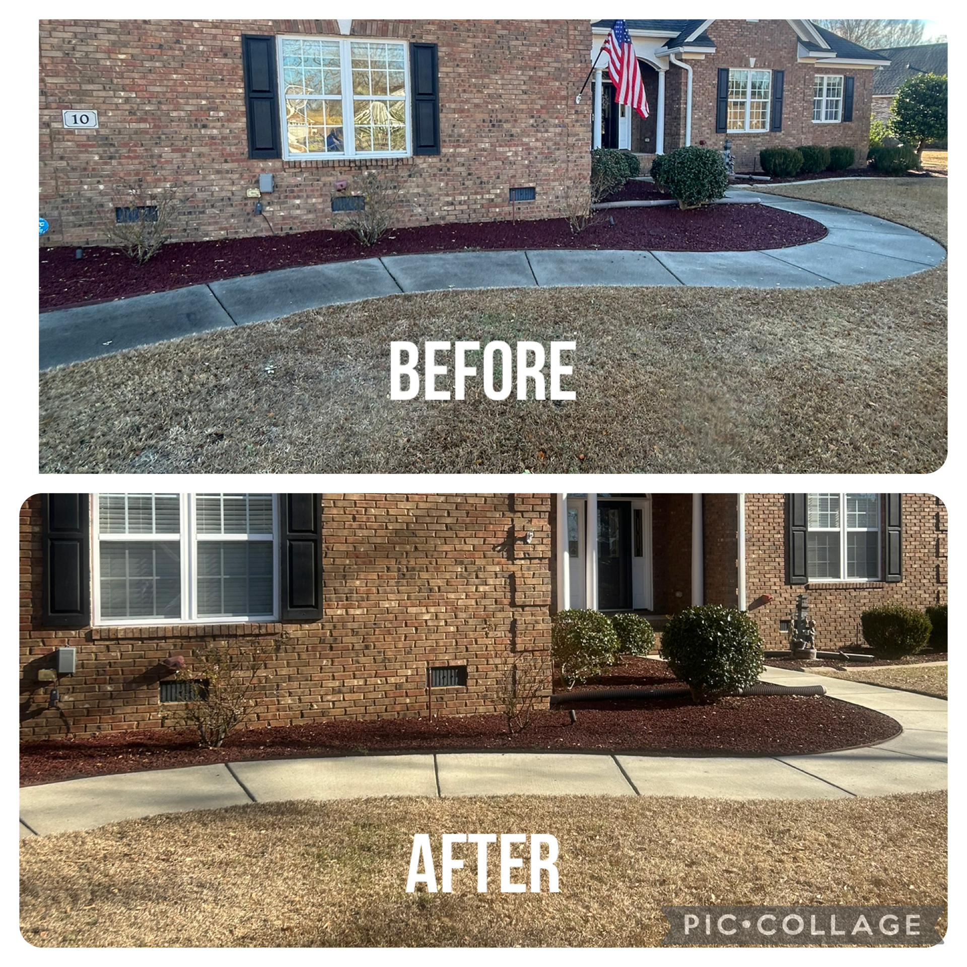 before and after sidewalk pressure washing