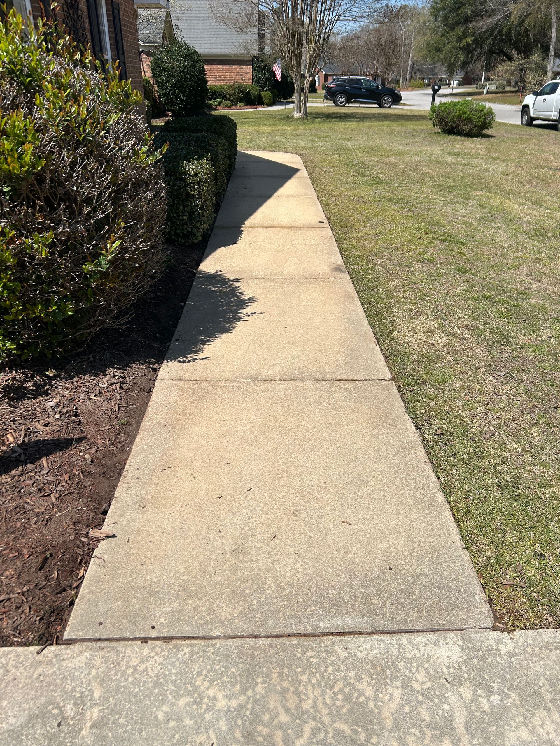 sidewalk after pressure washing