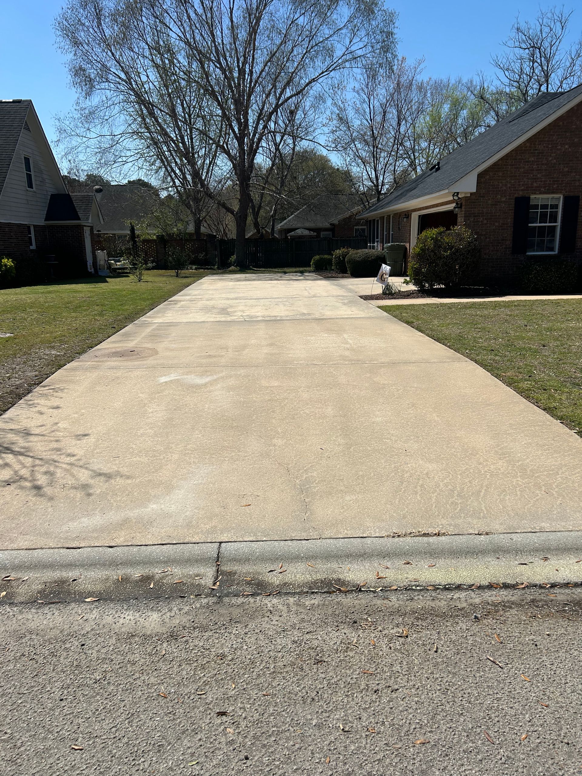 sidewalk after pressure washing