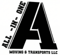 Black and white logo: "A" with "ALL-IN-ONE" angled on the left and "MOVING & TRANSPORTS LLC" at the bottom.
