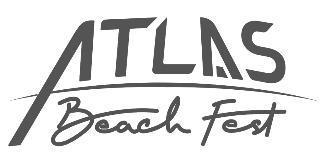 Logo untuk Atlas Beach Fest dengan tulisan 