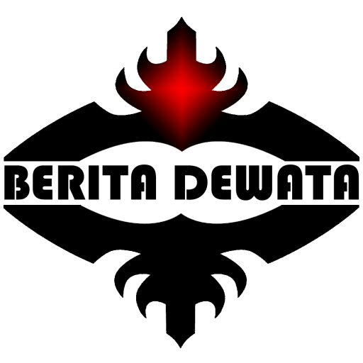 Logo dengan lambang hitam di sekeliling tulisan 