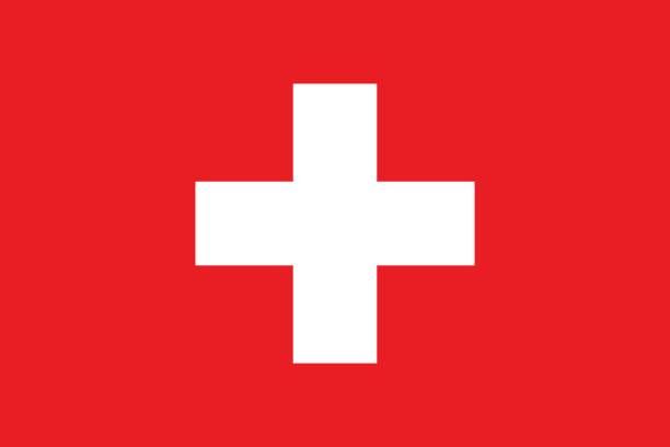 Bendera merah dengan salib putih di tengahnya, bendera Swiss.