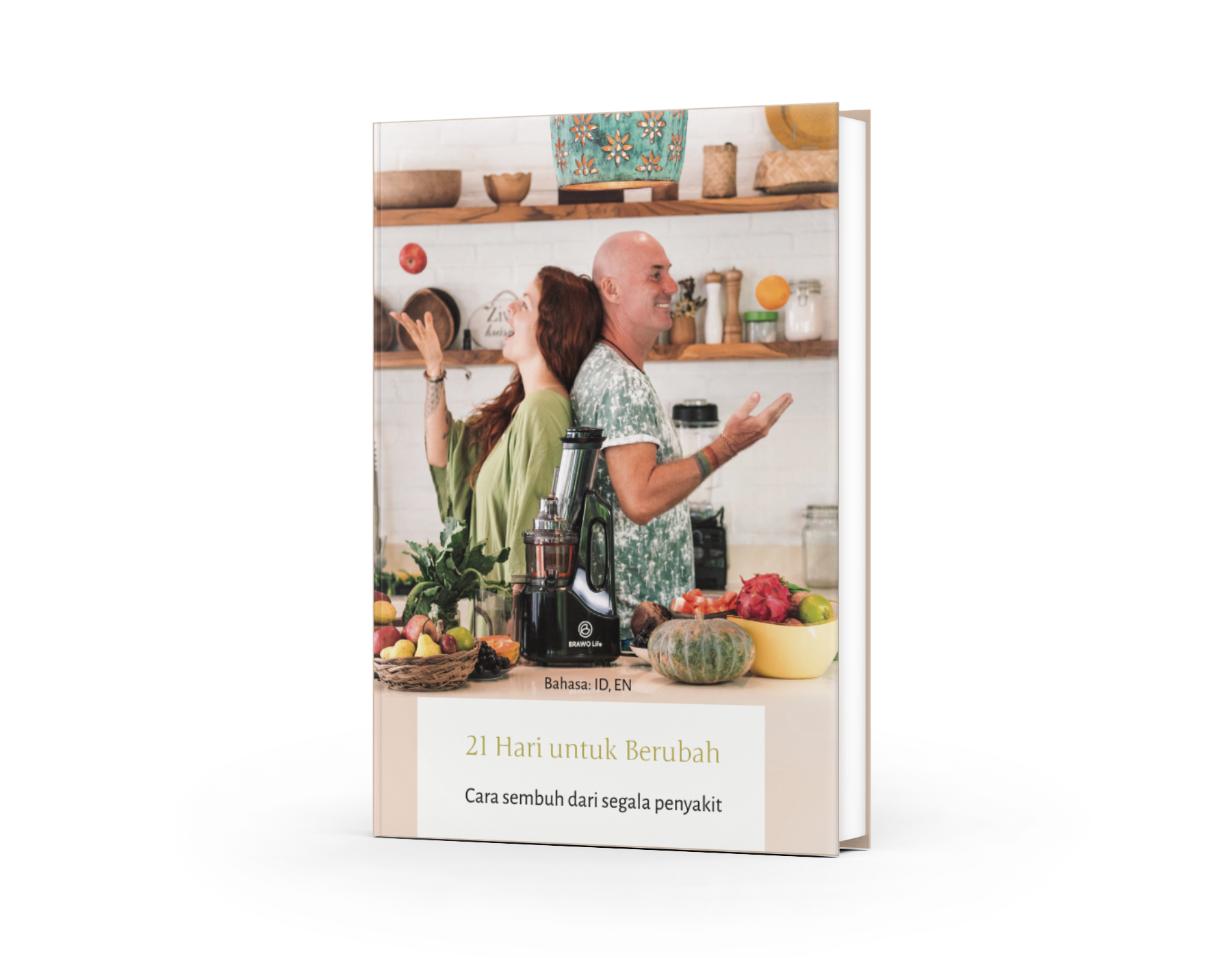 Sampul buku menampilkan sepasang kekasih di dapur. Pria dan wanita itu saling berhadapan.