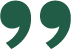 Green and black quotation marks icon on a white background