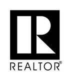 Realtor logo: black square with stylized "R" and "R" letters; "REALTOR" text below.