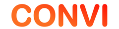 The word convi is written in orange on a white background