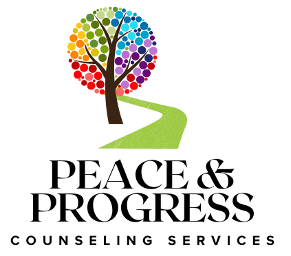 A logo for peace and progress counseling services