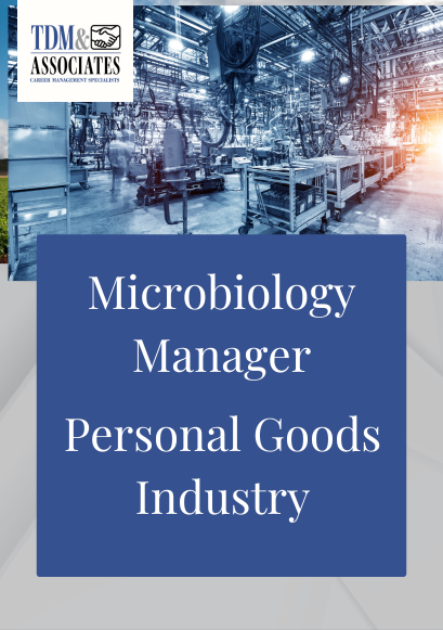 Microbiology Manager - Personal Goods Industry