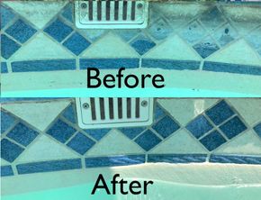 A before and after picture of a swimming pool