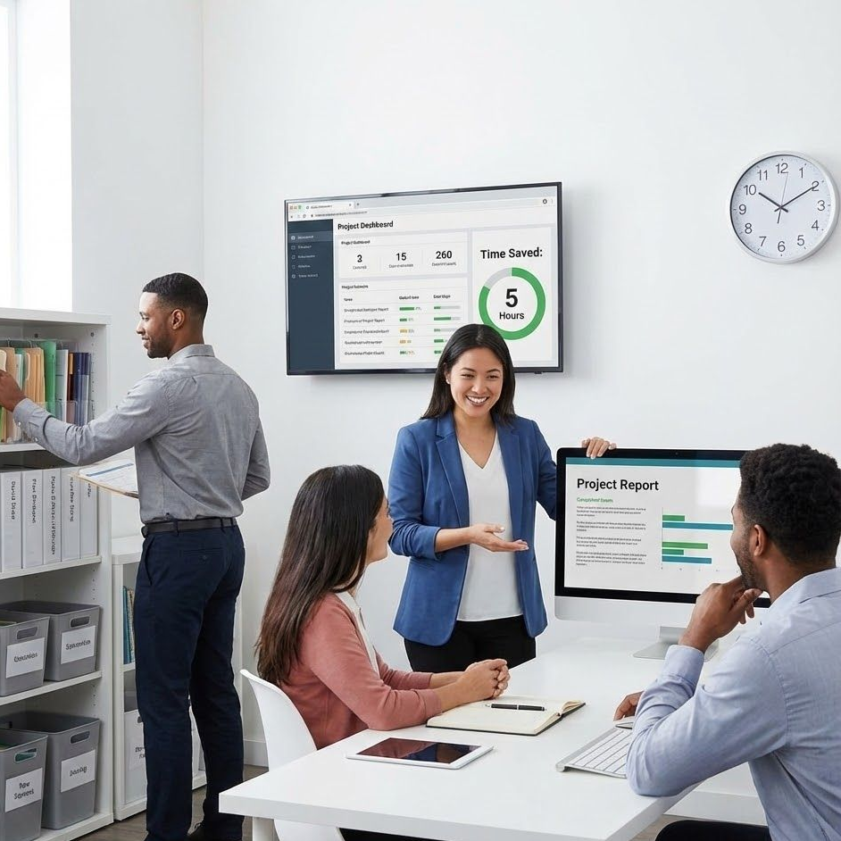 Organized office systems helping teams save time and reduce repetitive tasks