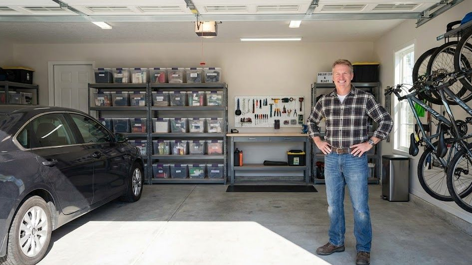 Organized office move with labeled boxes and coordinated team setup