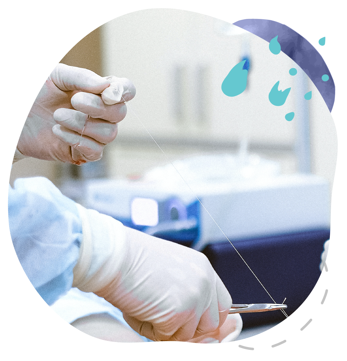 A person wearing gloves is holding a syringe in their hand.