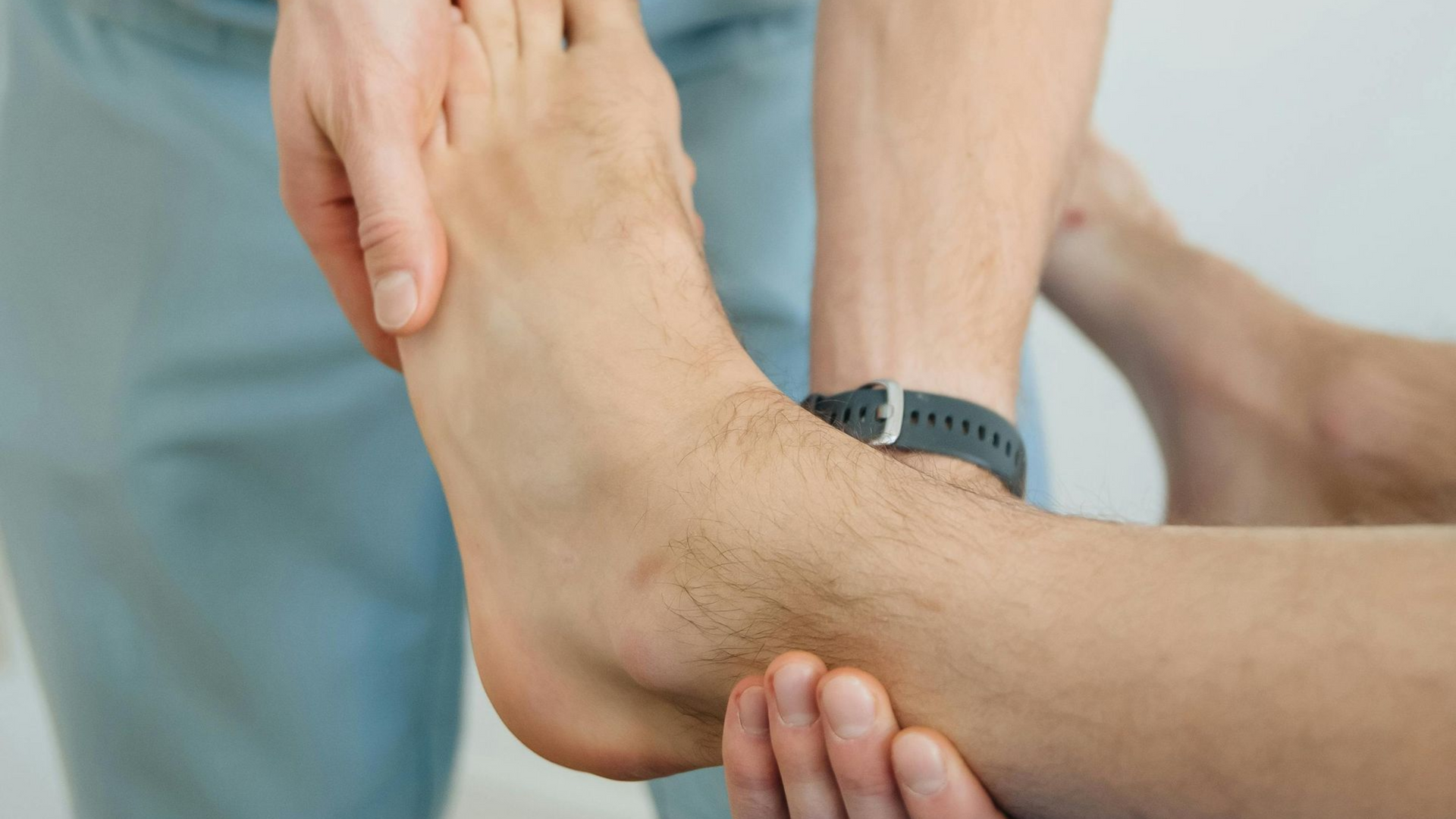 Professional holding feat with plantar fasciitis.