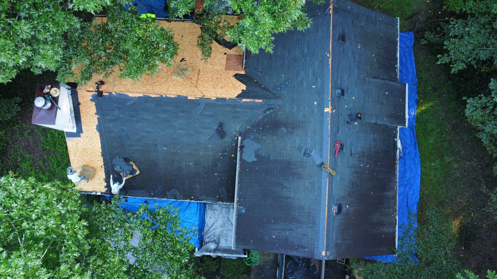 Before photo of roofing replacement