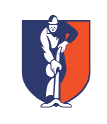 A man is holding a vacuum cleaner in front of a shield