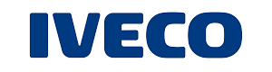 Un logo Iveco blu su sfondo bianco