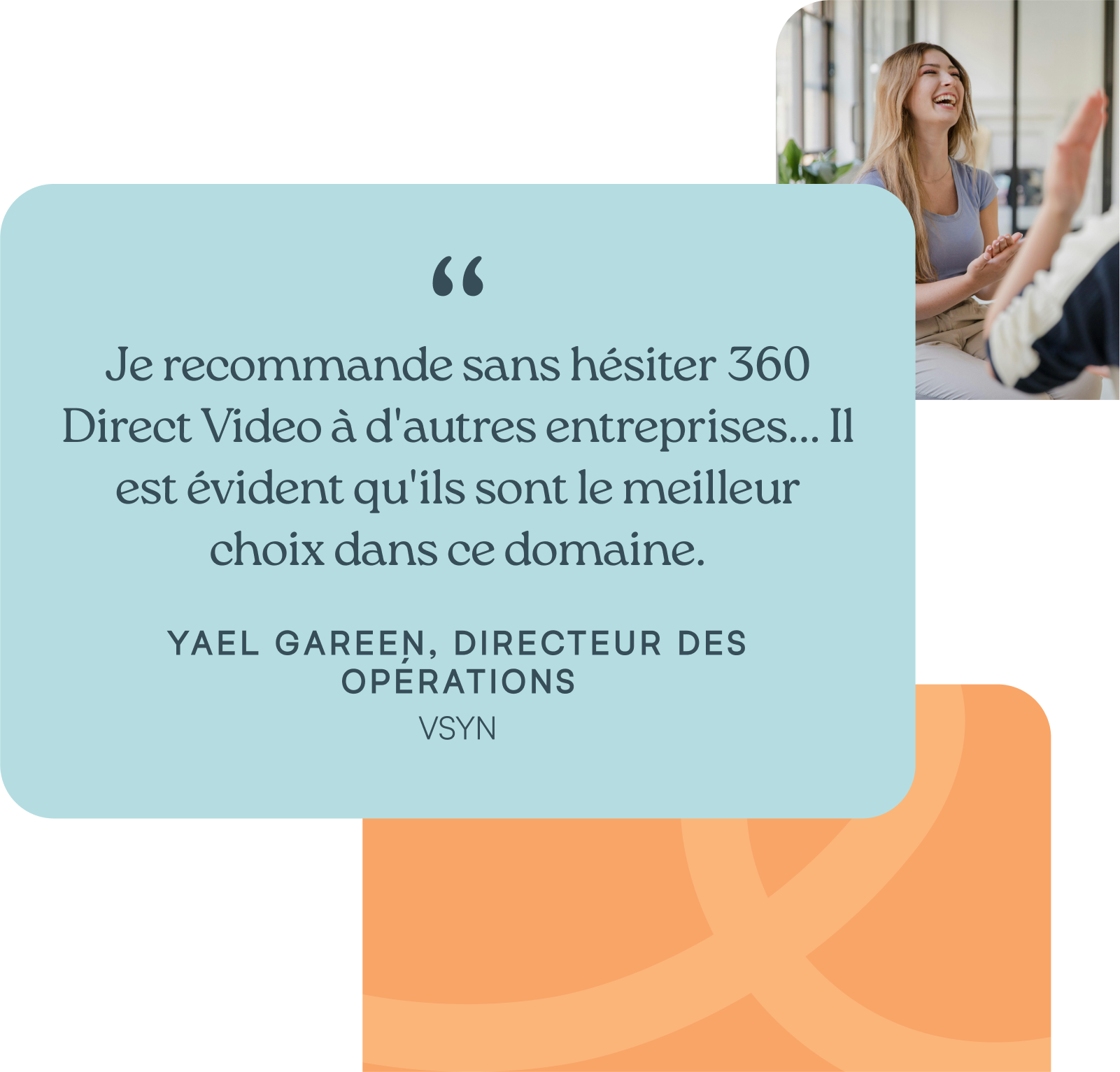 Image of a 360 testimonial. 