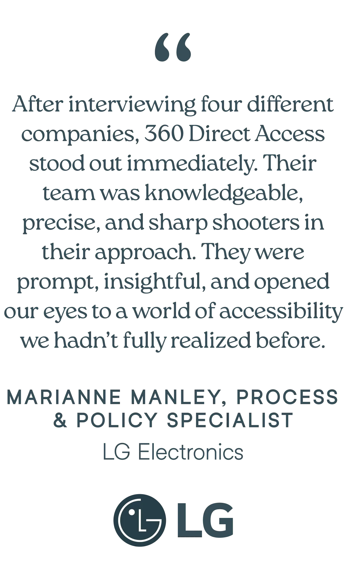 testimonial from lg electronics