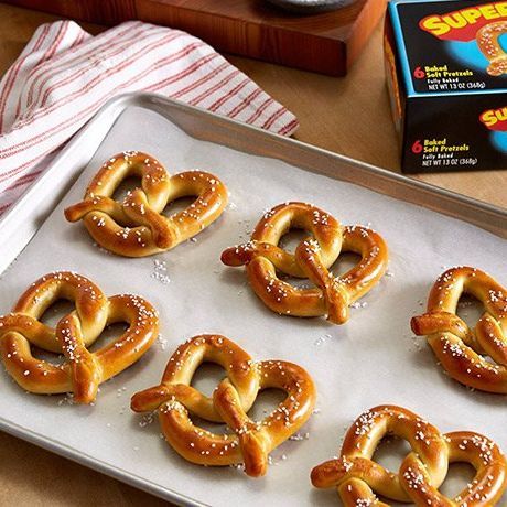 A tray of pretzels with a box of pretzels in the background | Conrad's Concessions