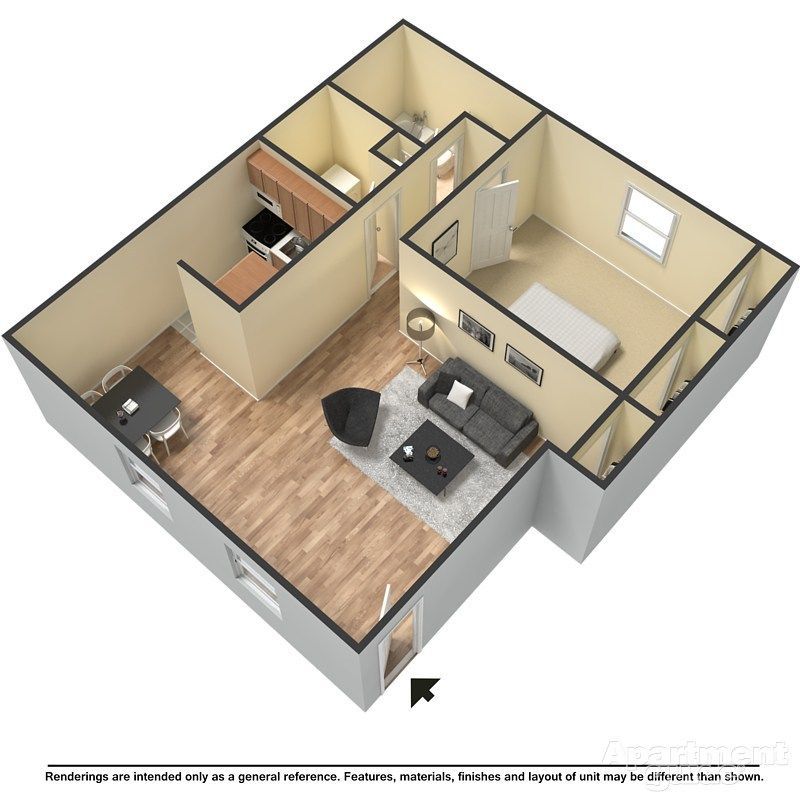 An aerial view of a floor plan of a house