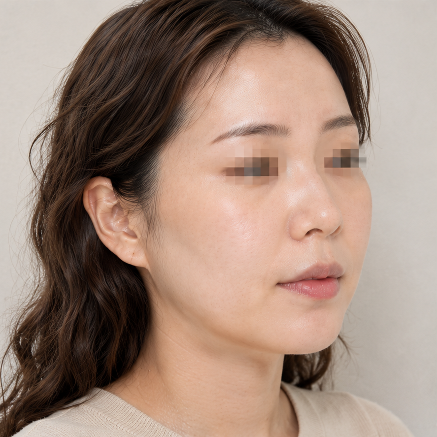 Same patient after melasma laser toning at JRYN Busan