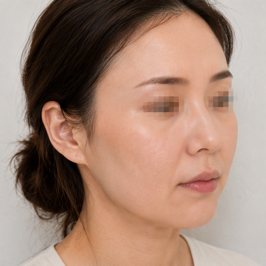 Same patient after fractional laser resurfacing at JRYN Busan