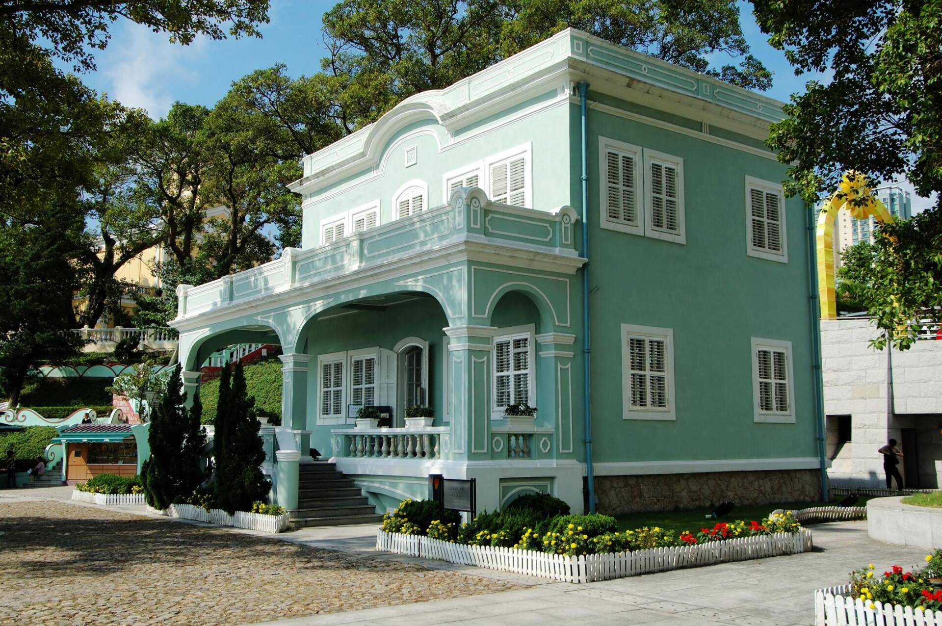 two story house with garden
