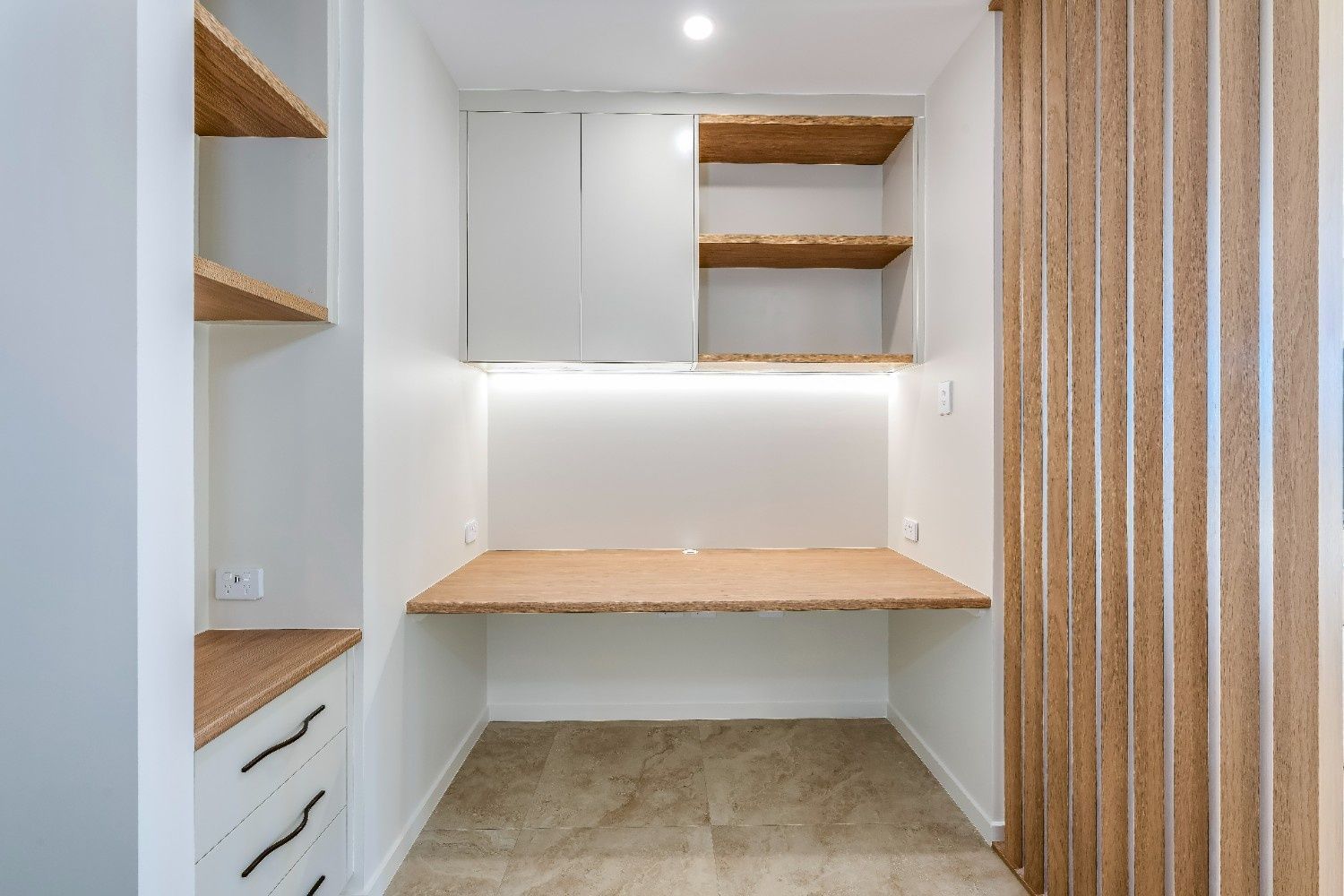 A Kitchen With White Cabinets And A Sink — Master Cabinets Bundaberg in Kensington, QLD