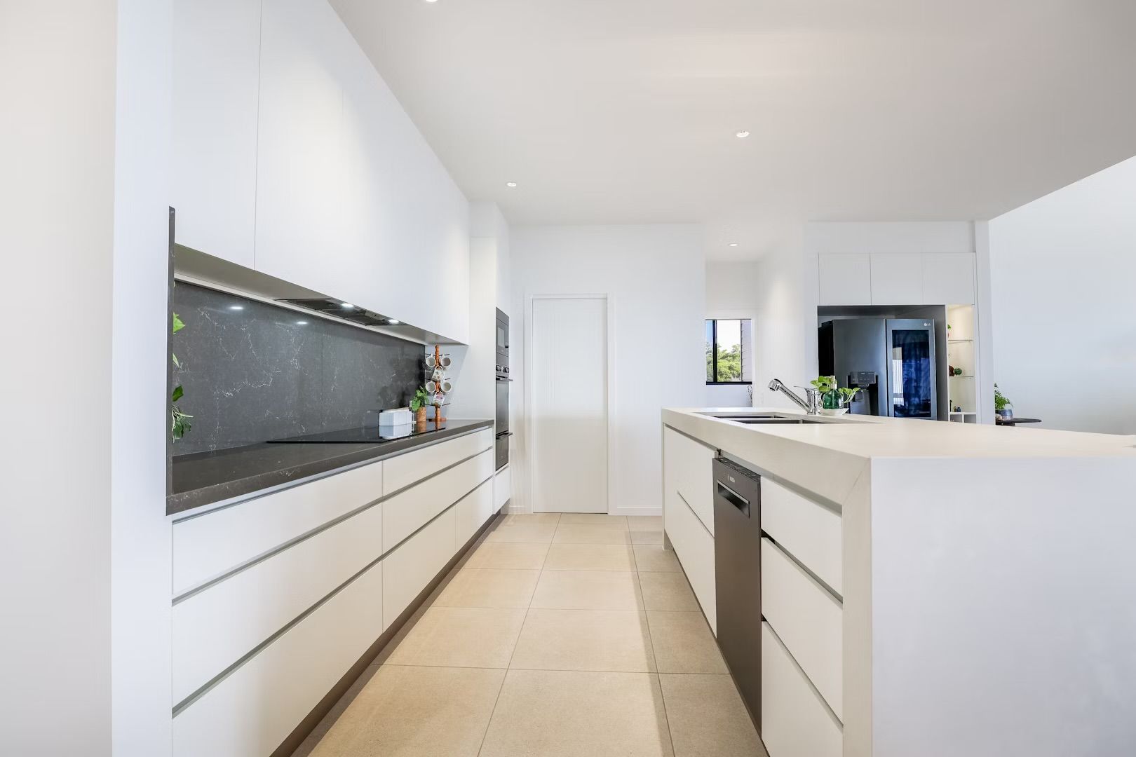 Modern Home Bar With Wooden Accents — Master Cabinets Bundaberg in Kensington, QLD