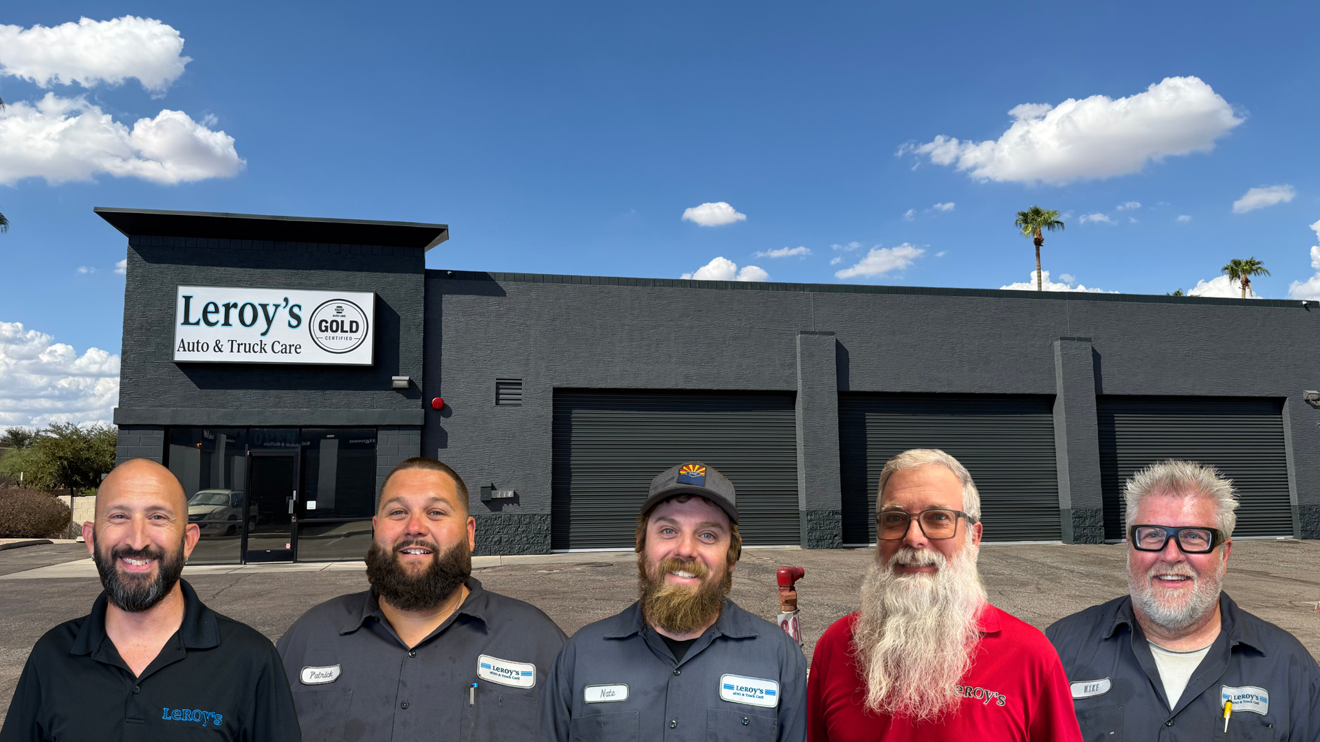 Our Expert Staff Outside of our shop in Peoria, AZ | Leroy's Auto & Truck Care