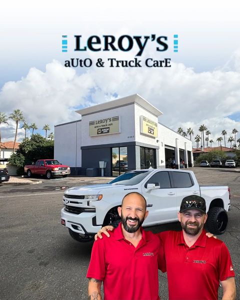team in front of repair shop | Leroy's Auto & Truck Care