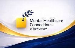 Mental Healthcare Connections of New Jersey logo on a white background with gold and blue waves