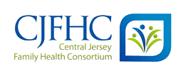 CJFHC Central Jersey Family Health Consortium logo with blue and green stylized figures
