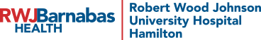 RWJBarnabas Health logo with Robert Wood Johnson University Hospital Hamilton text and blue-green leaf emblem