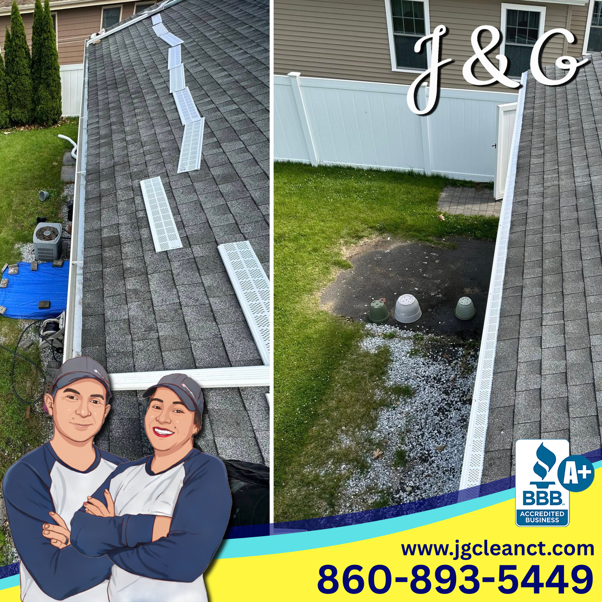 Two story home gutter guard installation in Southington CT performed safely and efficiently
