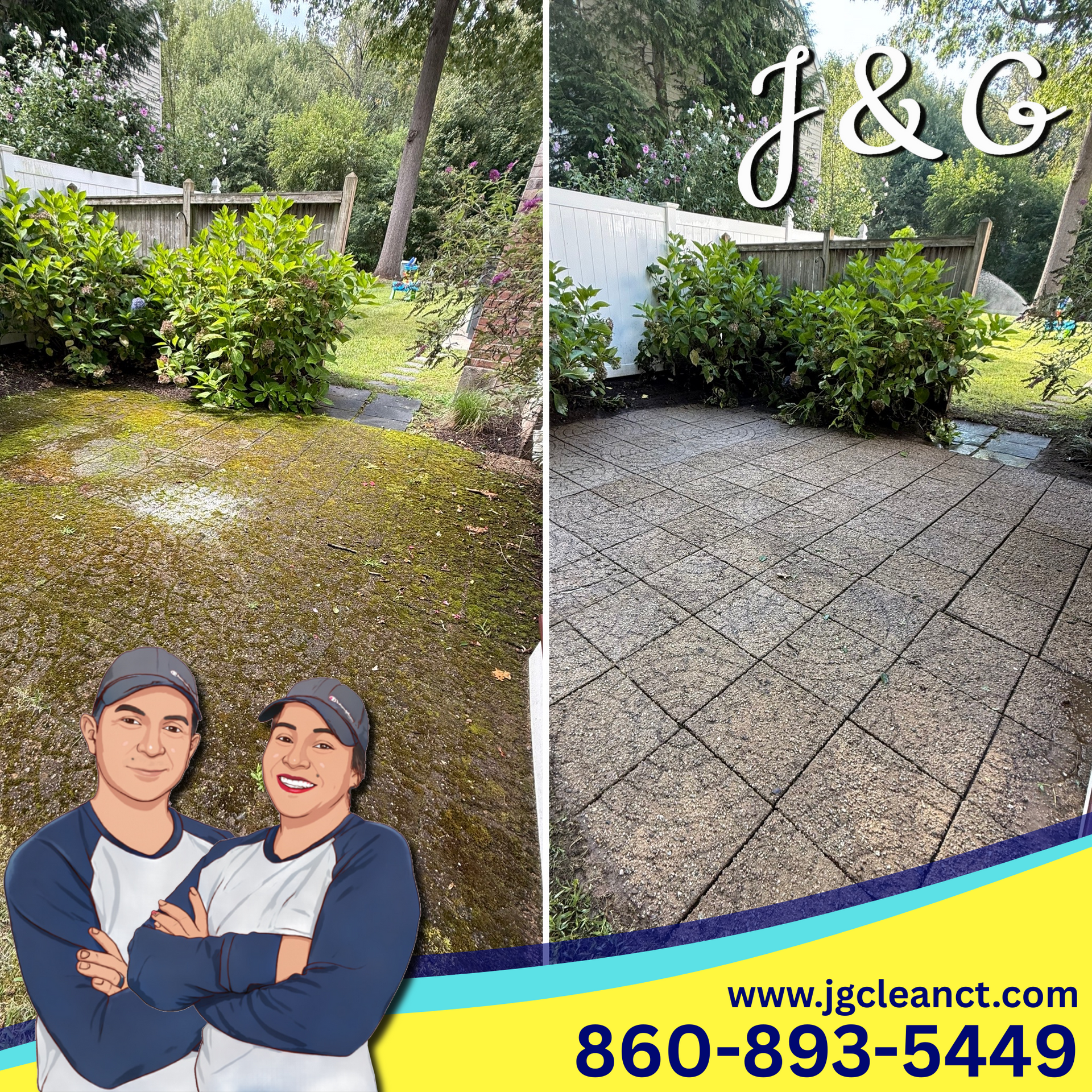 Power washing before and after in Bristol CT
