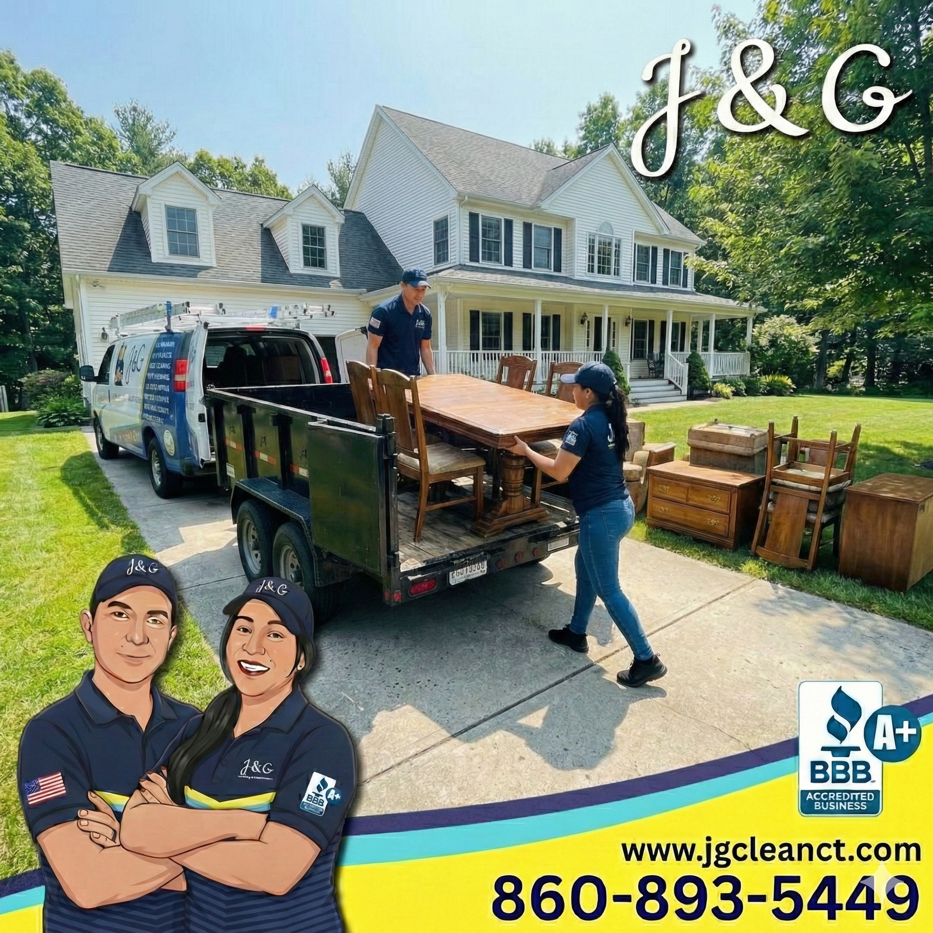 Residential junk removal service in Newington CT junk removal crew clearing unwanted items from a residential property in newington ct