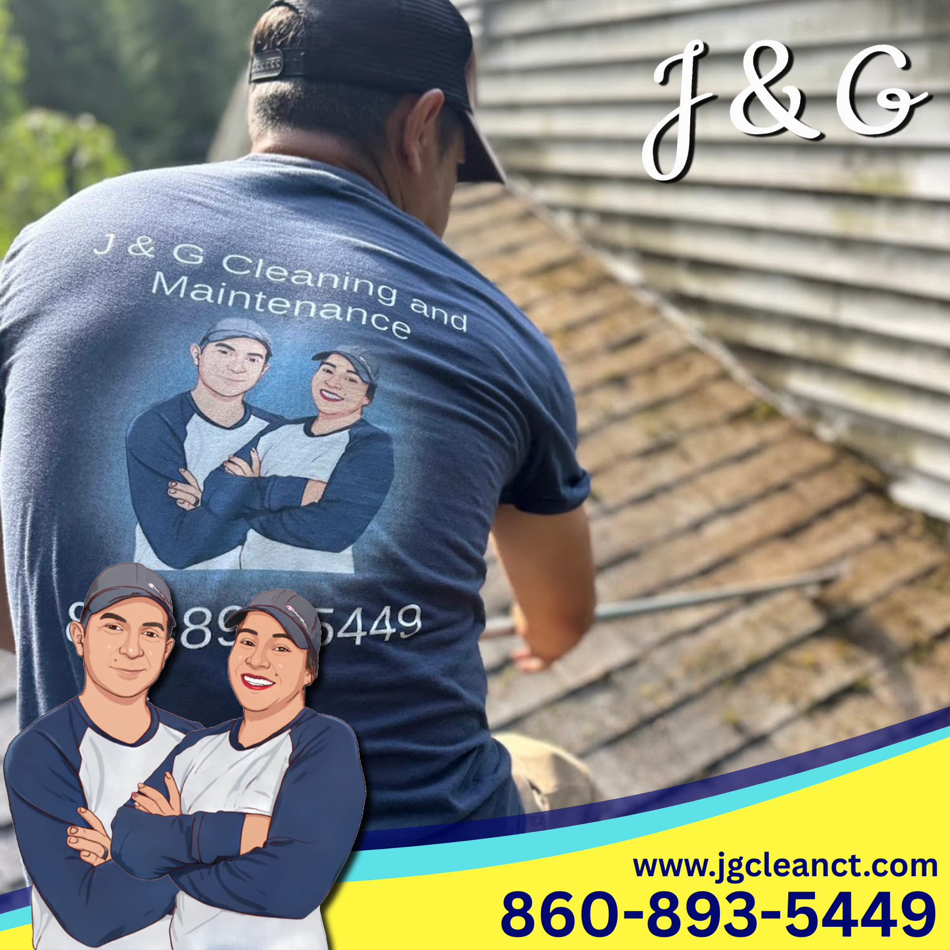 Roof cleaning soft wash service in New Britain CT removing algae, moss, and black streaks