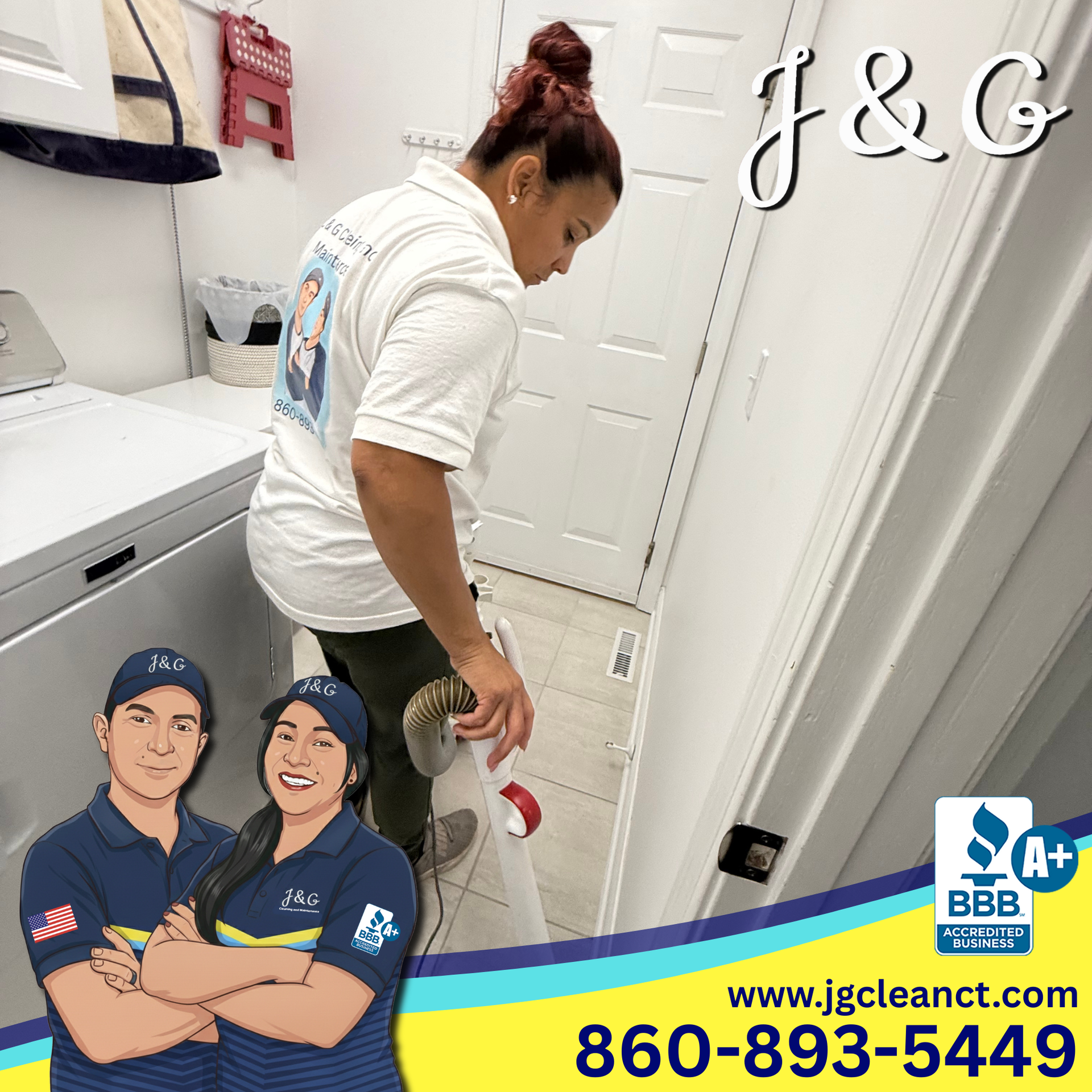 Laundry room house cleaning service in New Britain CT by J & G Cleaning