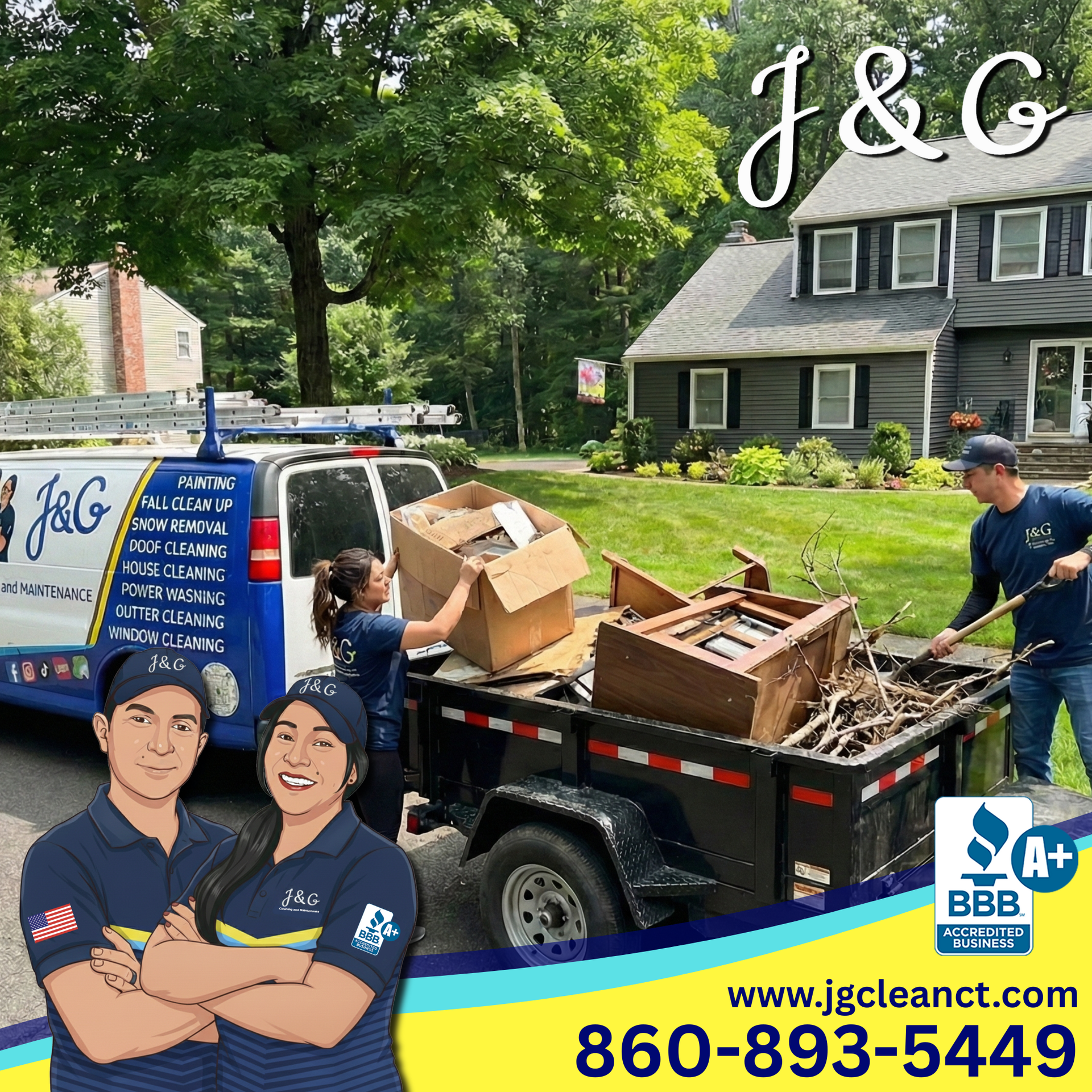 garage cleanout service in newington ct removing boxes and household clutter