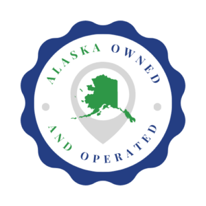 Blue seal with text